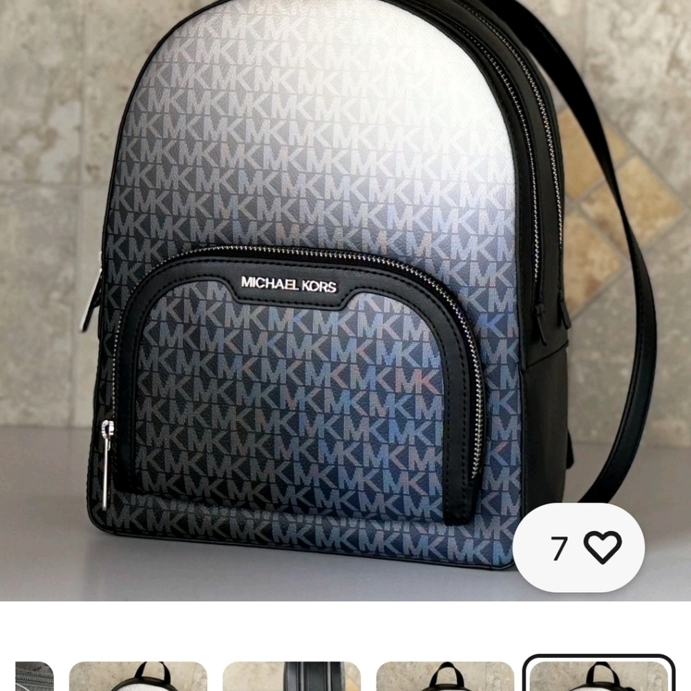 Michael Kors Black and Gray Backpack